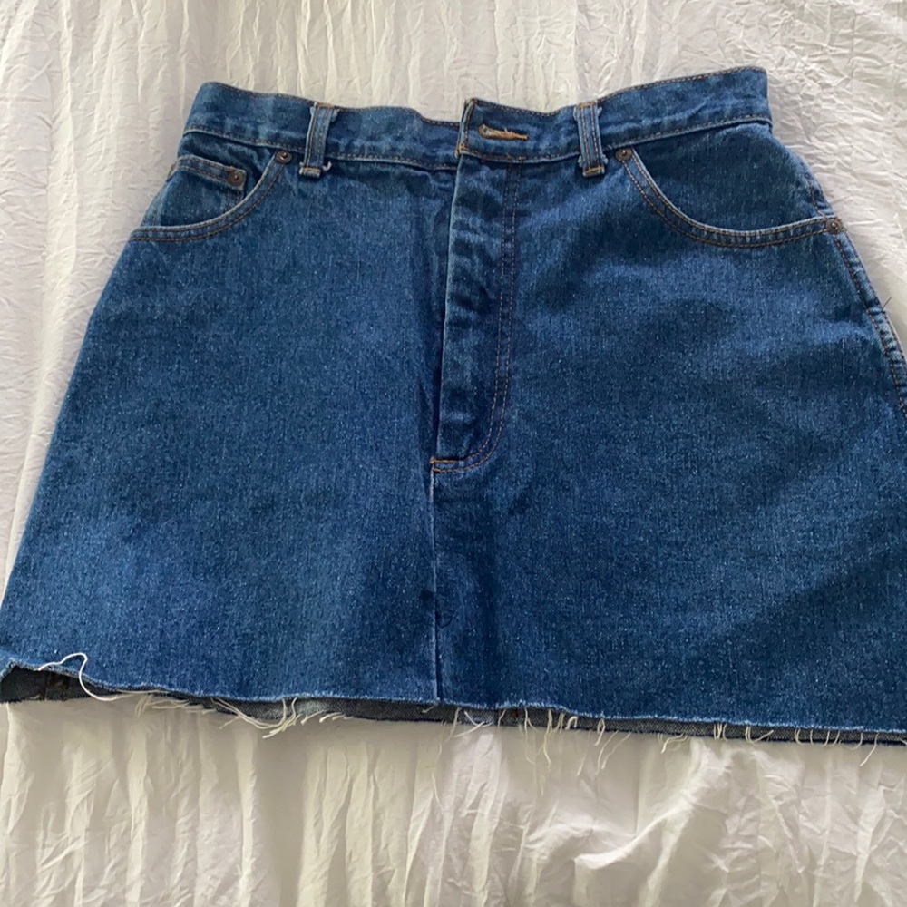 Foxtails denim skirt